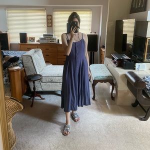 uniqlo ines de la fressange blue dot maxi dress